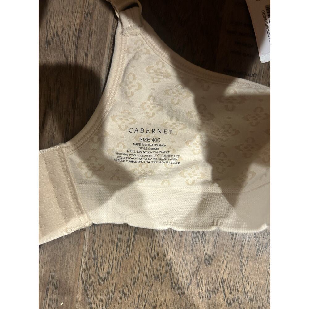 NWT 40C Cabernet Seamless jacquard Underwire Bra Nude Lightly Padded Textured - Picture 5 of 9